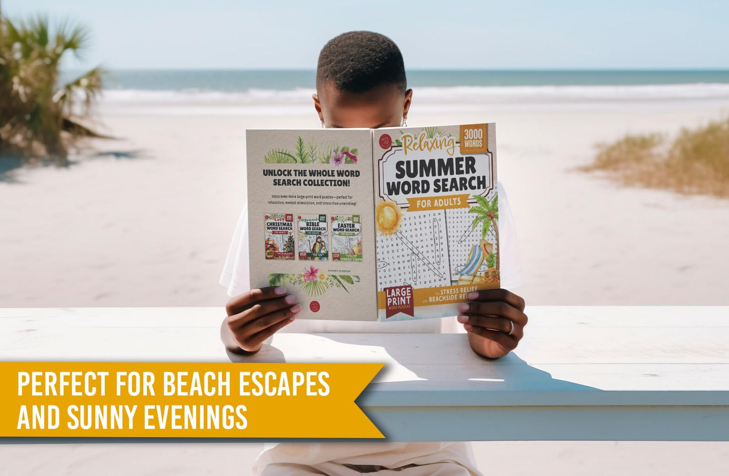 Relaxing Summer Word Search for Adults: Large Print Word Puzzles for Stress Relief and Beachside Relaxation (Word Find Books For Adults)