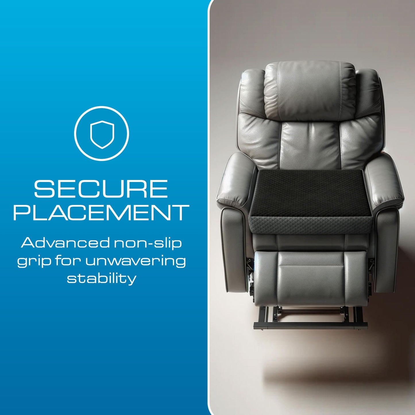 Kolbs Extra Large Recliner Cushion | Chic 2 Tone Velvet Cover | Memory Foam Seat Pillow 5 inch Thick 20 x 20 | Recline Chair Cushions for Elderly - Extra Large Chair Pad