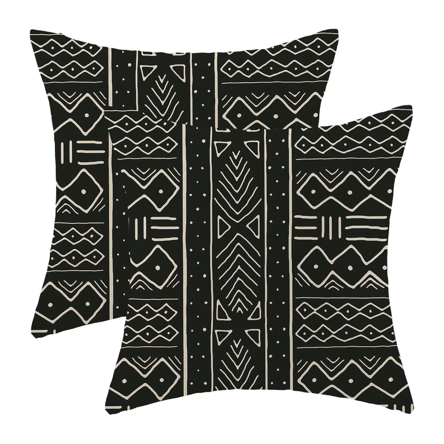 Abstract Line Throw Pillow Covers 18x18 Inch Set of 2, Black Line Decoration Throw Pillow Covers Decorative Art Outdoor Cushion Cover for Sofa Couch Farmhouse Room Bed Decor