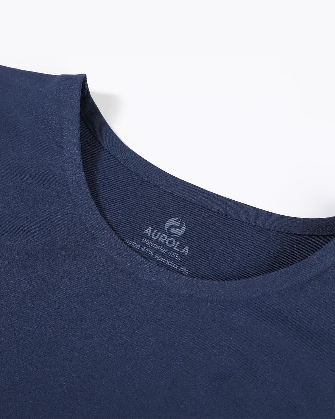 AUROLA Women Essentials Seamless Short Sleeve Fitted Tshirt Gym Workout Athletic Shirts Top Tee Tuxedo Blue