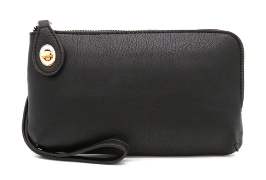 LOVESOME Women's Small Crossbody Bag Wristlet Clutch(Black)