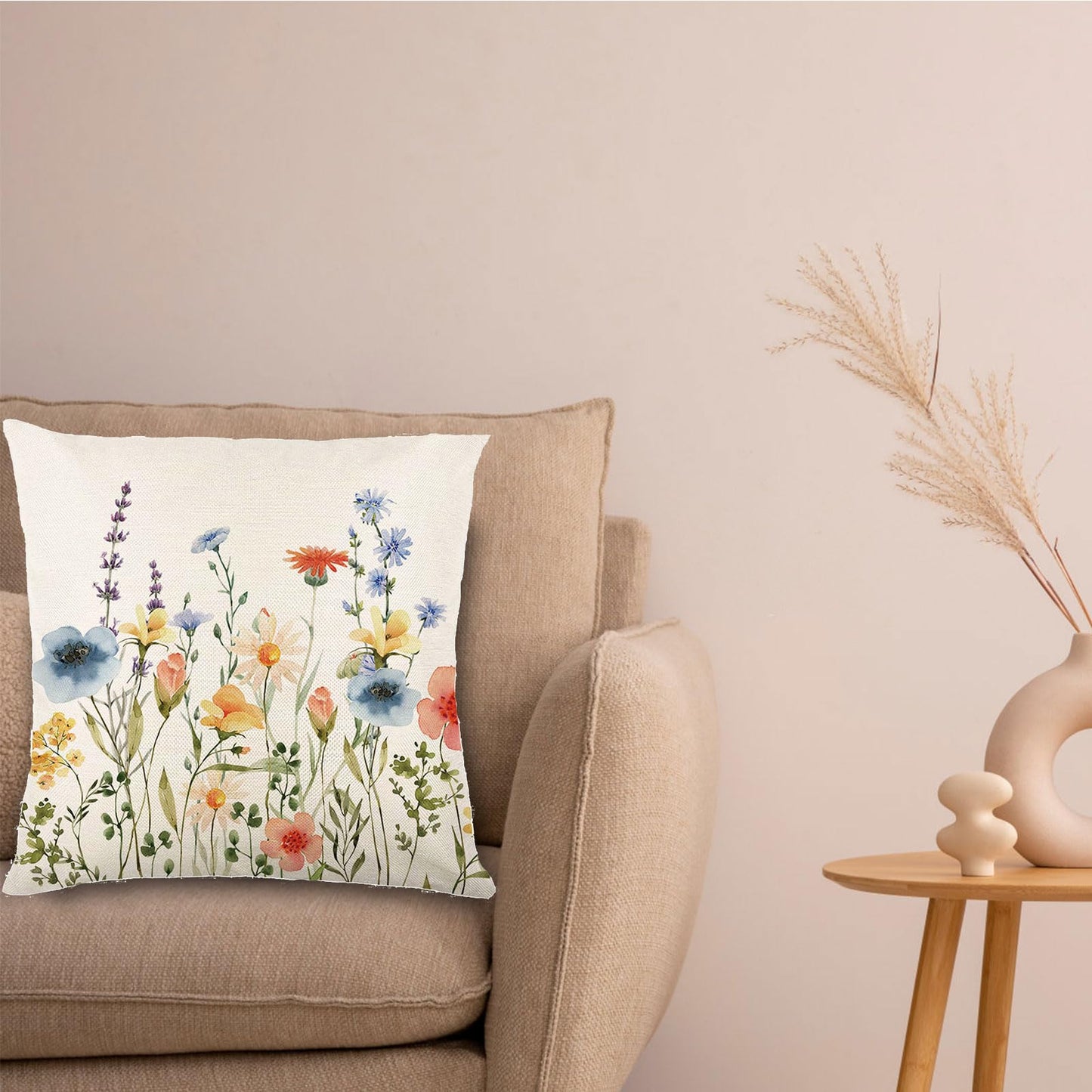 ONFAON Spring Decorations for Home - Spring Pillow Covers 18x18, Outdoor Pillow Covers Springtime Farmhouse Throw Pillow Cover Garden Linen Cushion Case for Home Decor