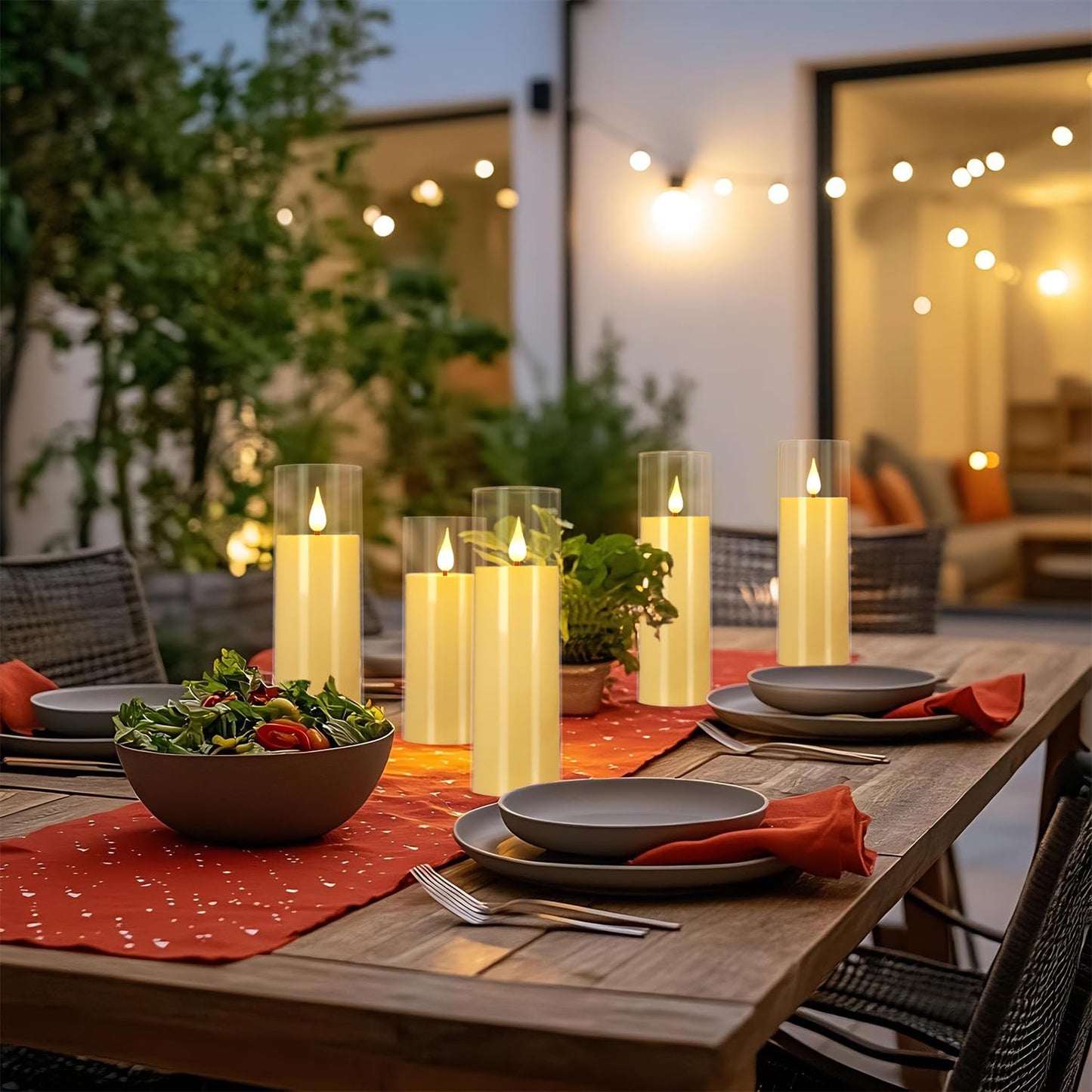 CLTNIKET 24 Pack LED Flameless Candles Set(14/16/18cm), Battery - Operated with 4 Remotes,Clear, Timer & Flickering/Steady Modes for Home décor, Wedding, Patio,Outdoor.