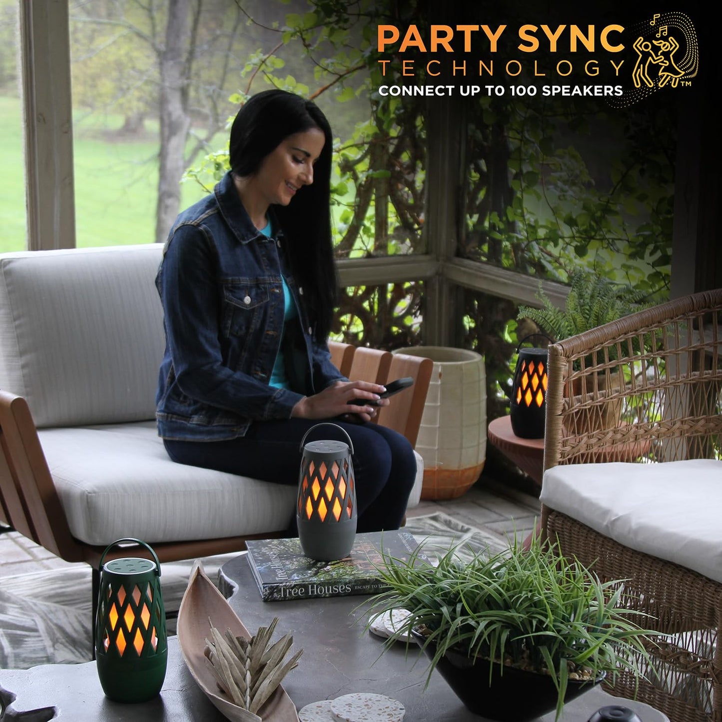 Limitless TikiTunes Pro Portable Bluetooth 10-Watt Speaker with 3-Mode LED Flame Light, Pair up to 100 Speakers, 4000 mAh Battery for iPhone/iPad/Android (Graphite)