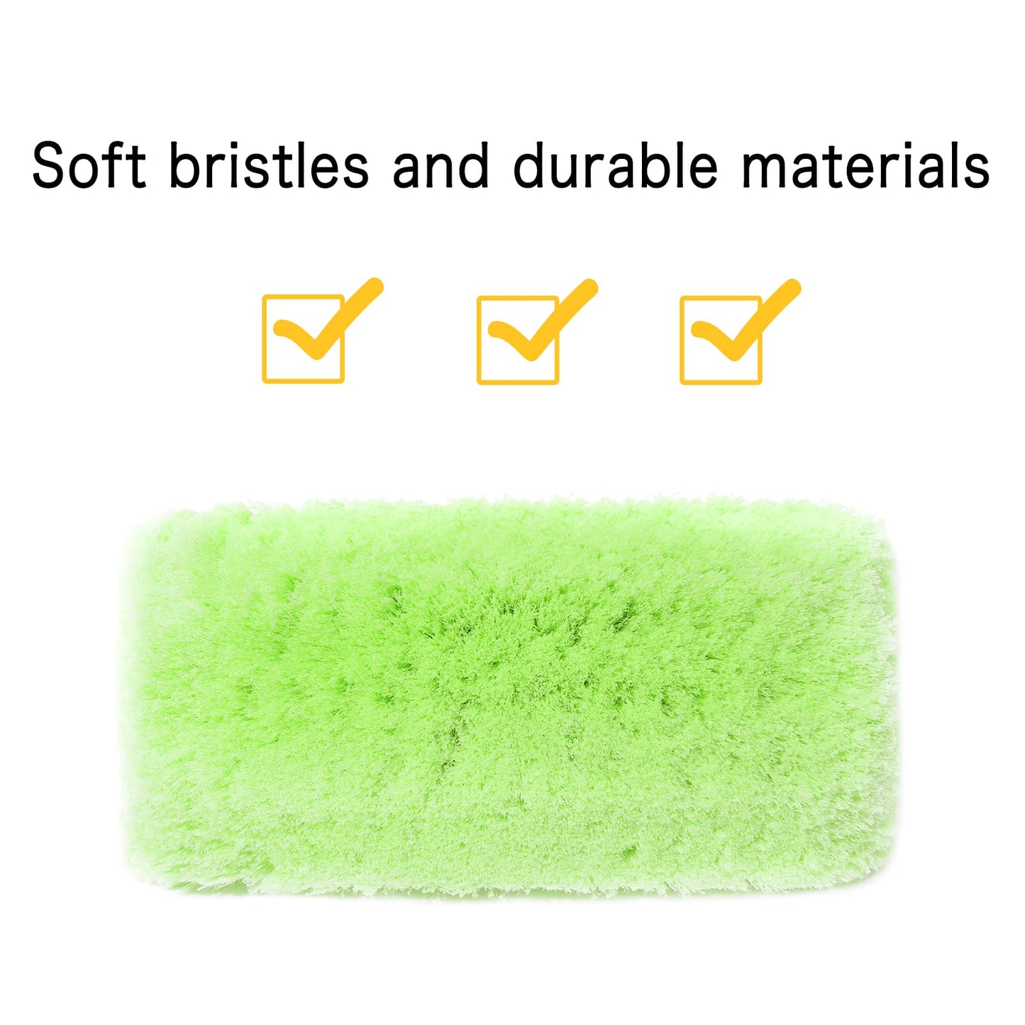 Forgrace 12" Car Wash Brush with Soft Bristle Auto RV Truck Boat Camper Car Exterior Washing Heavy Duty Tri-Level Dip Green