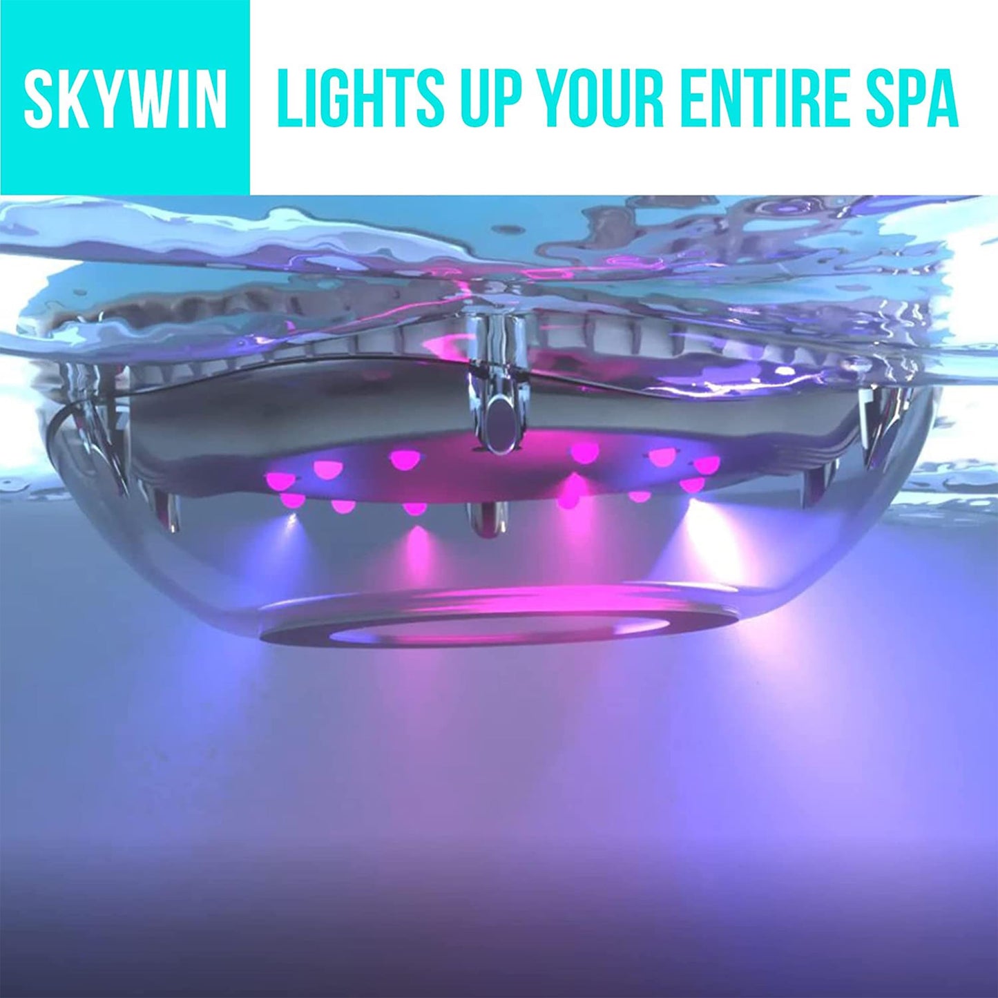 Skywin Floating Pool Speaker with Lights Accessories - Floating Pool Lights Inflatable Hot Tub Accessories - Water Resistant and Wireless