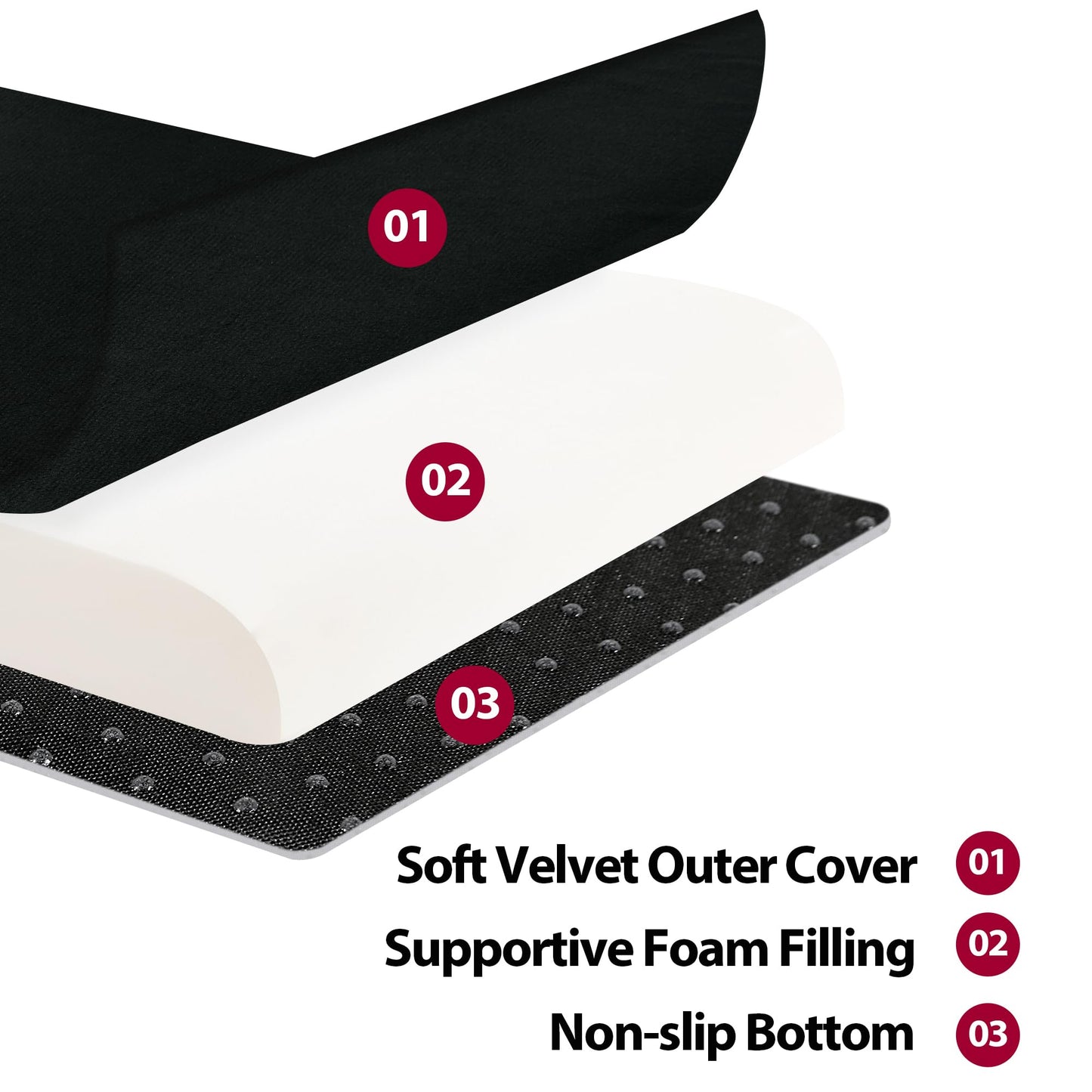 HOMBYS Recliner Seat Cushion with Lumbar Supportive Pillow Extra Large Non-Slip Seat Cushion with Back Support Cushions,Cruve Edge Design for Relief Thighs Pressure, Black