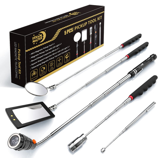 Magnetic Pickup Tool Gifts for Men, Telescoping Magnet Flashlight, Gifts Idea & Gifts for Him, Mechanic, Tech, Handyman, Boyfriend, Birthday Gifts for Dad, Husband, Father, Black