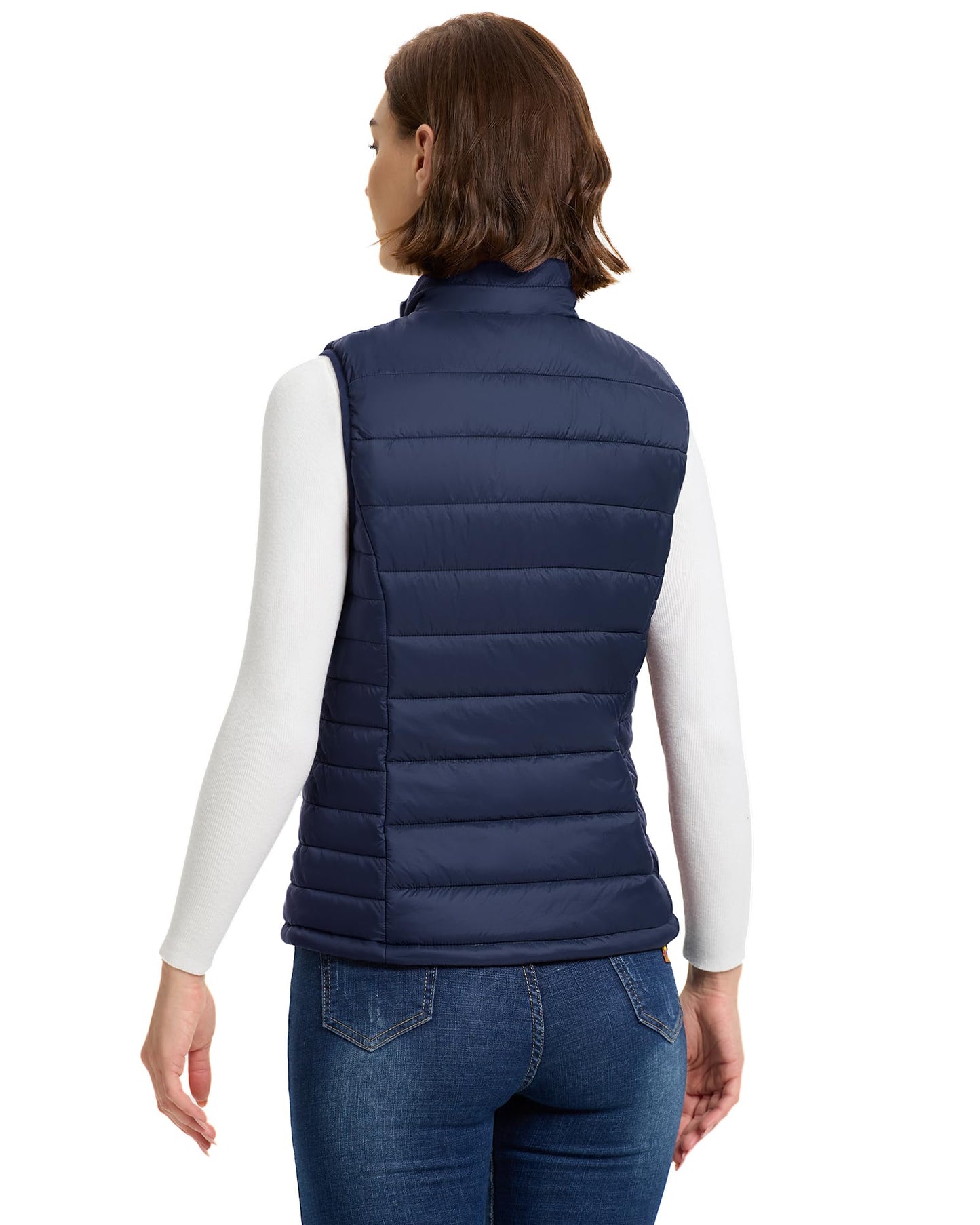 Outdoor Ventures Women's Lightweight Puffer Vest Outerwear Zip Up Warm Sleeveless Winter Jacket Padded Gilet Quilted Coat