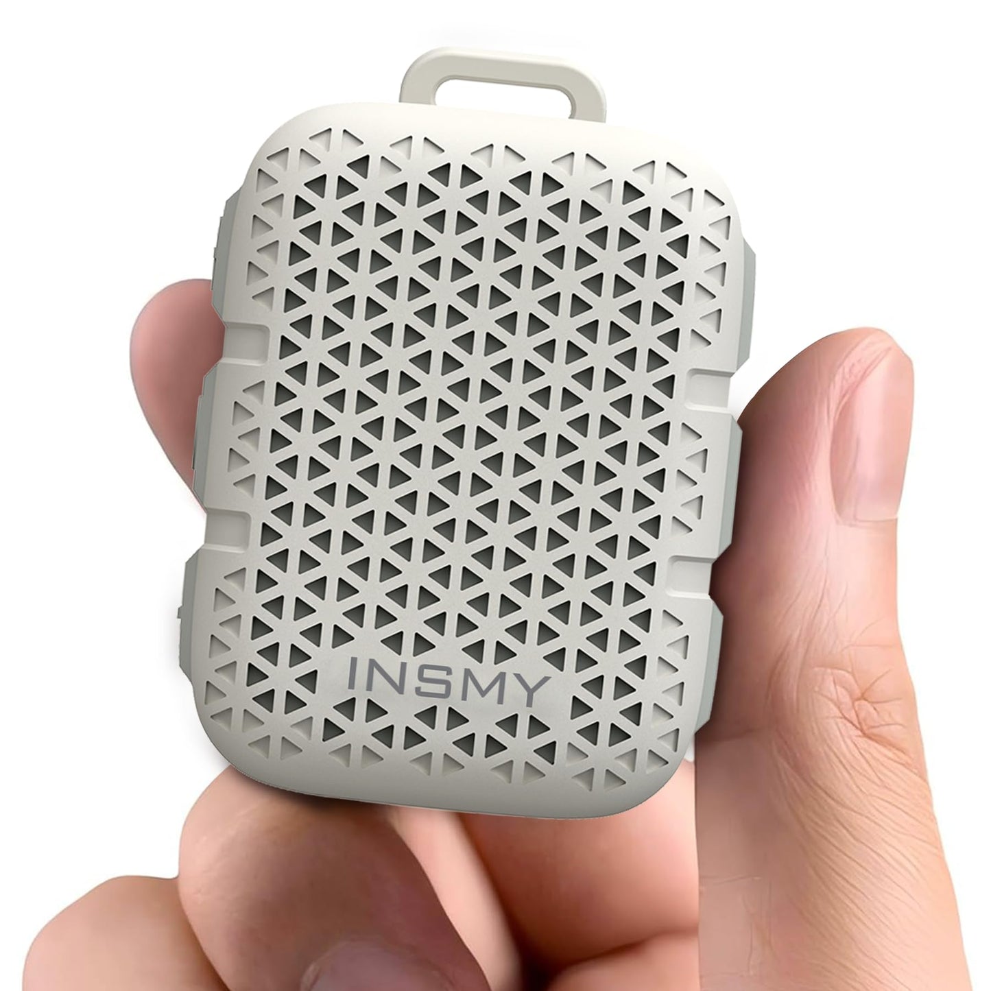 INSMY Wearable Bluetooth Speakers,IP67 Waterproof,Clip-On Portable Small Personal Speaker/Clean Sound/Stereo Pair/Wireless 5.4/ENC Built-in Mic/Lightweight for Outdoor Golf Work Pool (White)