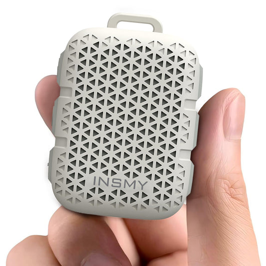 INSMY Wearable Bluetooth Speakers,IP67 Waterproof,Clip-On Portable Small Personal Speaker/Clean Sound/Stereo Pair/Wireless 5.4/ENC Built-in Mic/Lightweight for Outdoor Golf Work Pool (White)