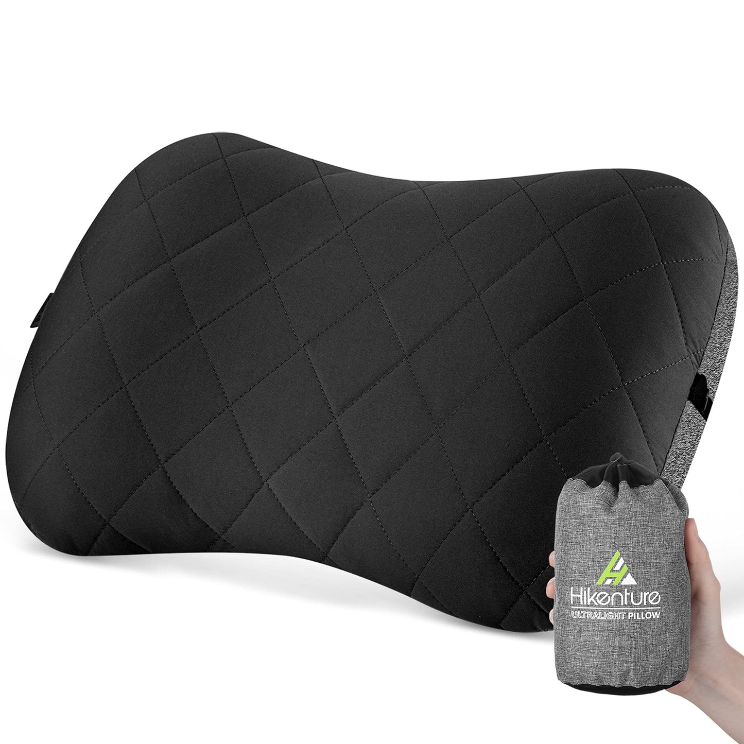 Hikenture Camping Pillow with Removable Cover - Ultralight Inflatable Pillow for Neck Lumbar Support - Upgrade Backpacking Pillow - Washable Travel Air Pillows for Camping, Hiking, Backpacking