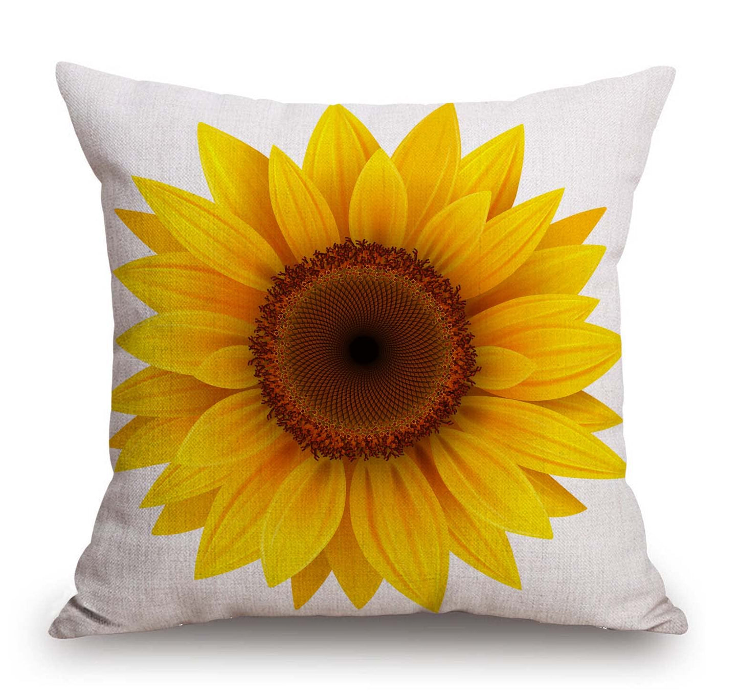 TSSOHU Sunflower Flower Cotton Burlap Linen Throw Pillow Case Cushion Cover Sofa Outdoor Decorative Square 18X18 Inches