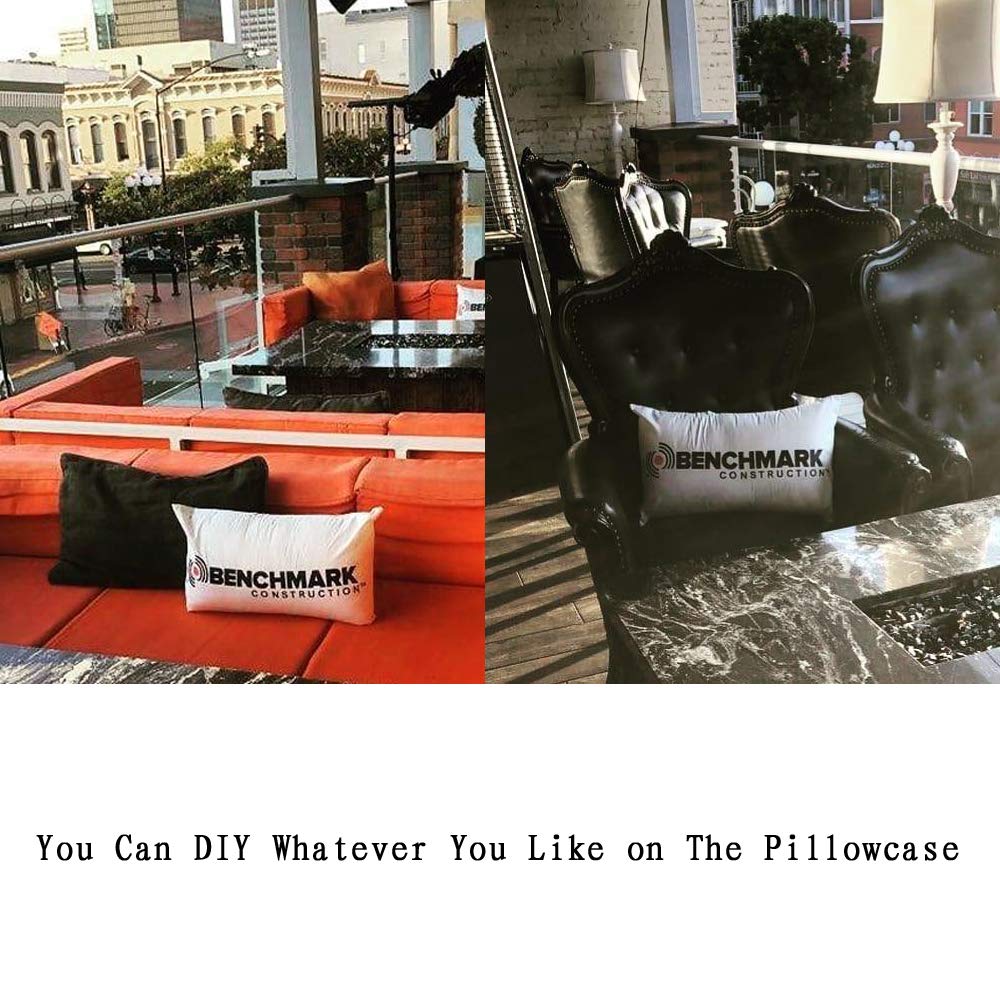 Thmyo 4-Pack 100% Cotton Lumbar Comfortable Solid Decorative Throw Pillow Case Rectangle Cushion Cover DIY Pillowcases for Sofa Bed(Only Covers,Not Pillows)(12x20inch/30x50cm,White)