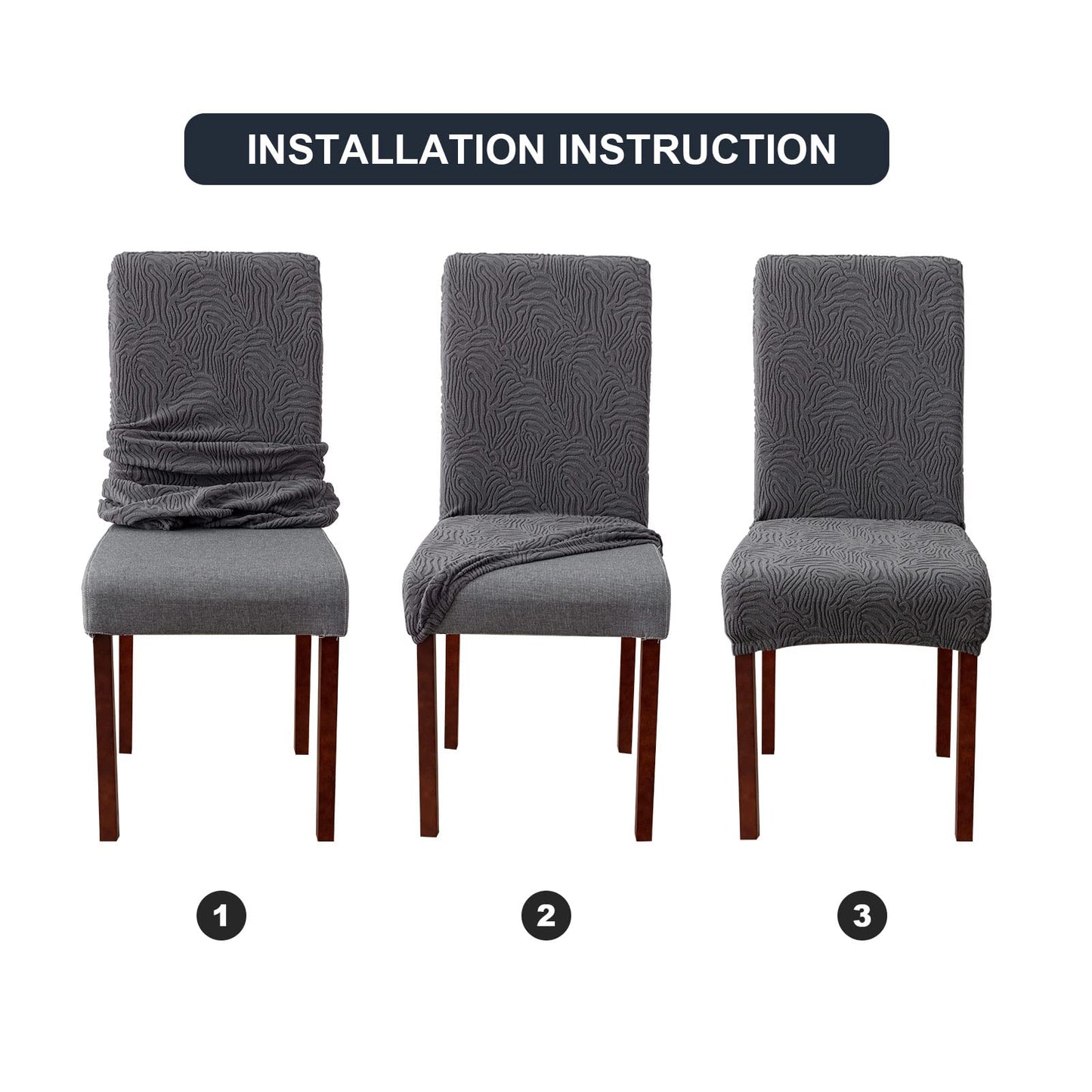 YUEANG Dining Chair Covers, Chair Covers for Dining Room Stretch Parsons Chair Slipcover, for Dining Room Kitchen Chair Protector Cover, Removable, Washable (Chocolate, 6 Pack)