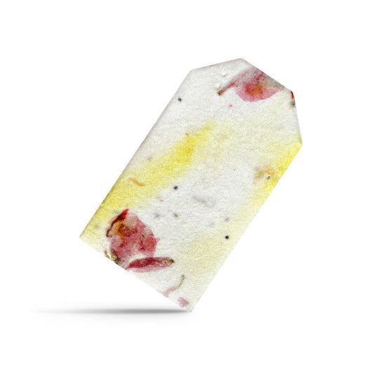 Seed Bloom 50 pcs Blank Tags (2.25x1.25) Pink and Yellow Plantable Seed Paper Embedded with Wildflower Seeds for Bridal Shower, Wedding Gift, Birthday, Mother's Day