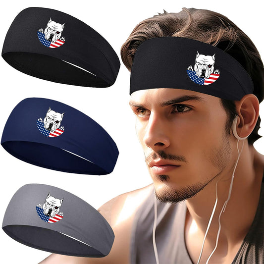 Sport Headbands for Men Sweat Band Head Bands 3pcs Sweatbands for Mens Workout Cooling Headband