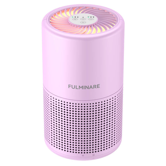 FULMINARE Air Purifiers for Bedroom H13 True HEPA Air Filter, Quiet Air Cleaner With Night Light, Portable Small Air Purifier for Home, Office, Living Room (Purple)