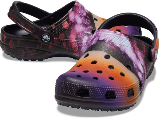 Crocs Classic Clog - Seasonal Graphic Deep Navy/Meta Space Men's 4, Women's 6 Medium