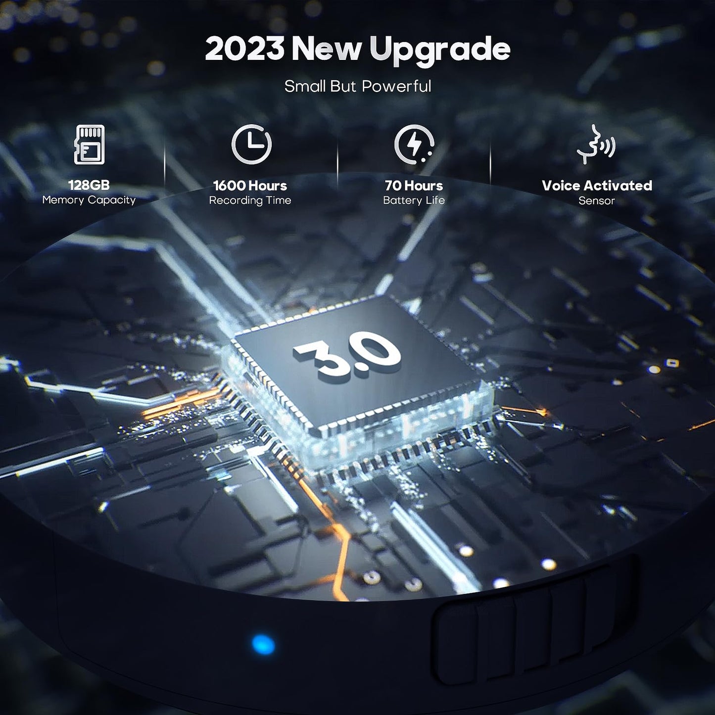 128G (1600 Hour) Magnetic Voice Activated Recorder - Nanezan Recording Device MP3 Records with 70 Hours Battery Time, USB-C Audio Recorder for Work, Lectures, Meetings, Interviews