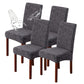 Genina Waterproof Dining Room Chair Covers Stretch Parsons Chair Slipcovers for Dining Room Kitchen Chair Protector Cover, Removable, Washable (4, Flower Pattern-Dark Gray)