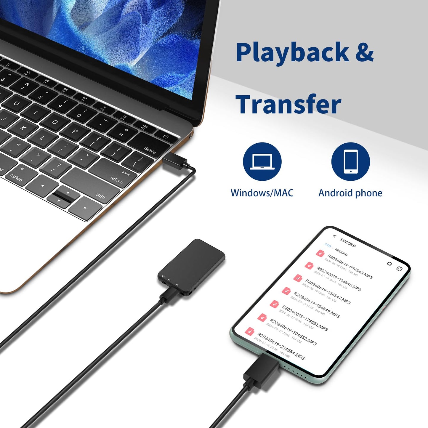 1536Kbps Digital Voice Recorder, with Noise Reduction, Metal Housing, for Lectures and Meetings