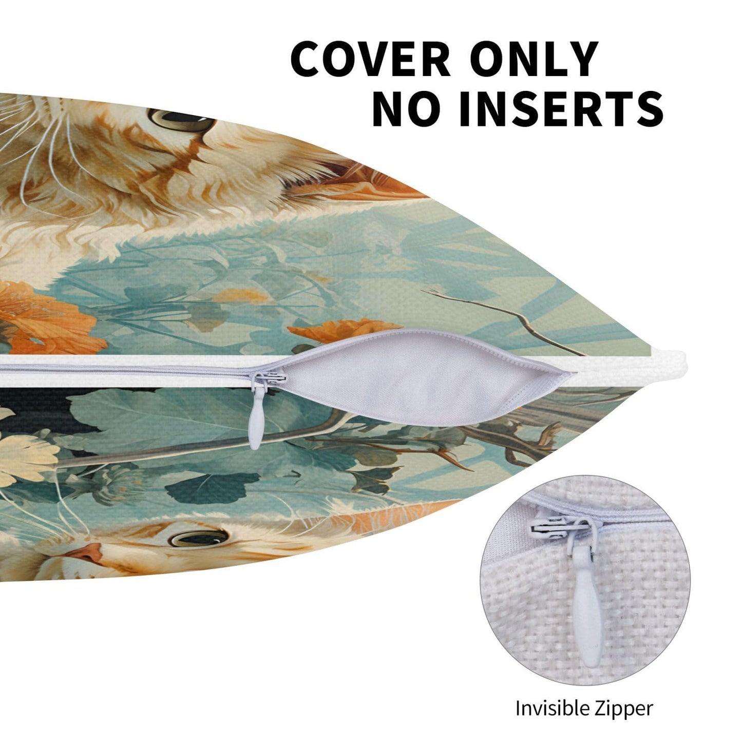 Yansipor Cat Paint 18x18 Pillow Cover, Healthy & Breathable Cotton Linen Throw Pillow Case, Decorative Cushion Cover for Couch, Sofa, Or Bed - Eco-Friendly, Soft, and Durable for Home Décor