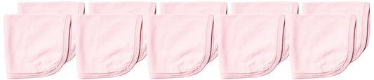 HonestBaby 10-Pack Organic Cotton Baby-Terry Wash Cloths, Rainbow Pinks, One Size