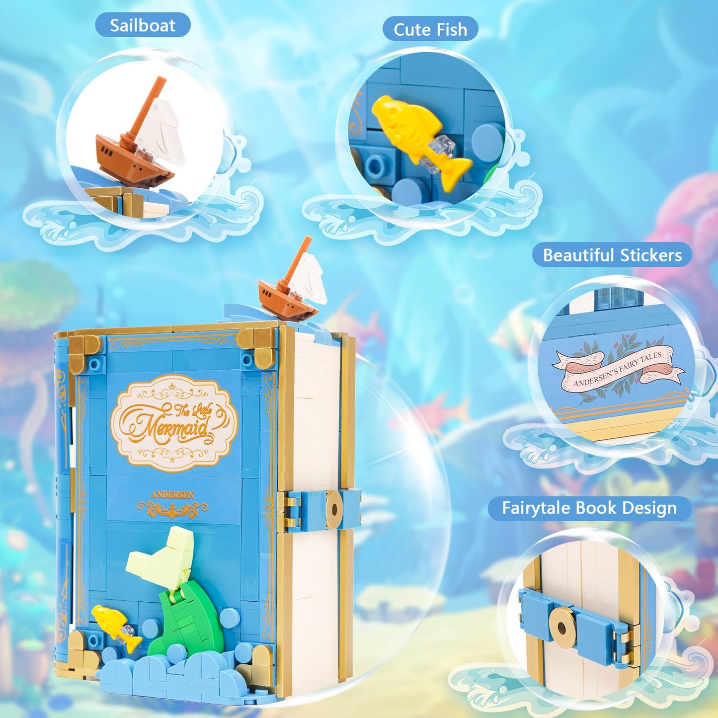 Vinbosion Fairytale Book Building Blocks Set, Building Toys, Educational Toys,Gift for Birthday,Christmas, New Year