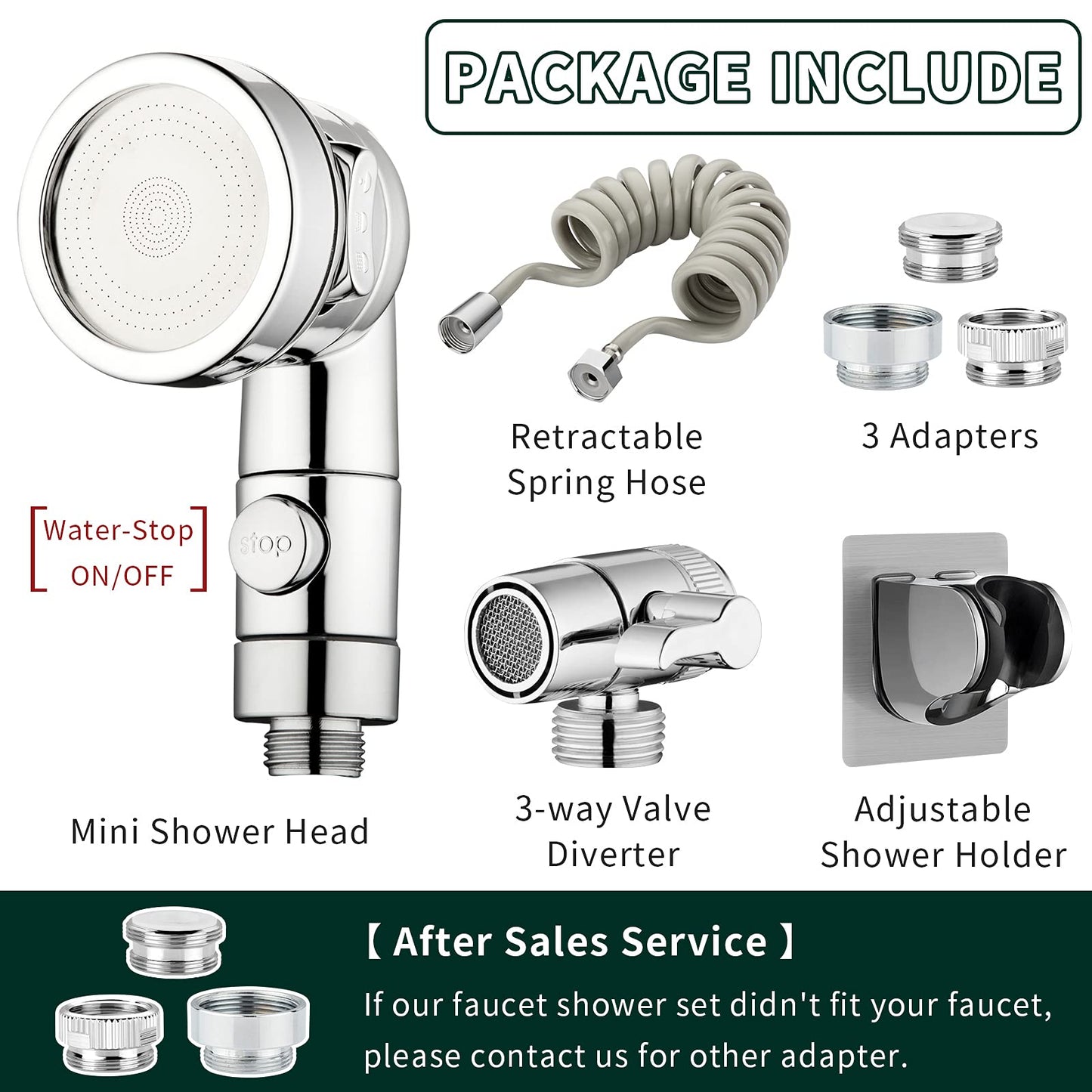 ZCONIEY Sink Faucet Sprayer Attachment Hair Pet Rinser Showerhead with Stop Water-saving Function