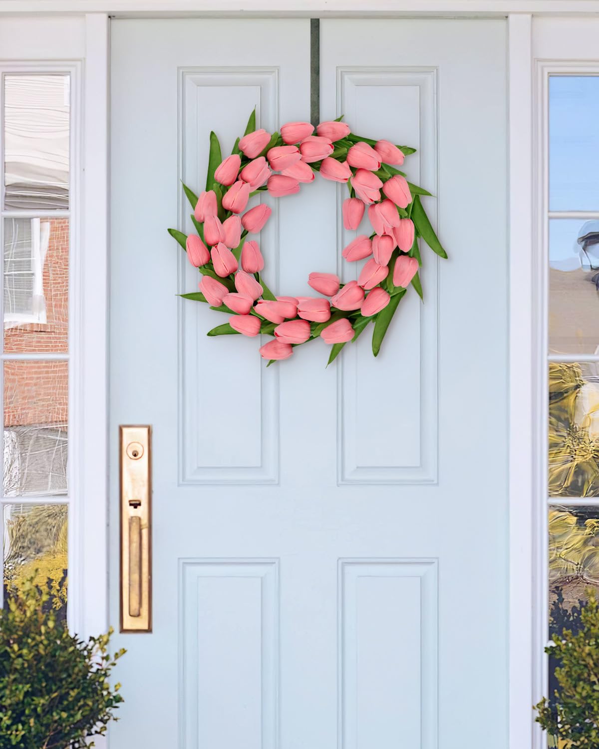 MACTING 30 PCS Artificial Tulip Flowers 13.7" Real Touch Fake PU Tulips Bouquet Faux Pink Flowers for Floral Arrangements Table Centerpieces Kitchen Home Indoor Outdoor Summer Decorations