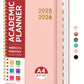 Academic Planner 2025-2026 For Women & Men, Monthly and Weekly Calendar Planner, Jul 2025 - Jun 2026, A5 (6.3" x 8.5"), Teacher Student Planning Book with Tabs, Ideal for Office School Supplies - Pink