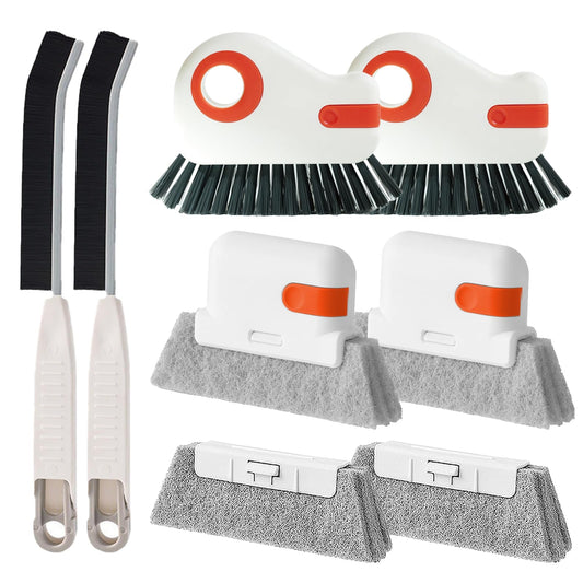 Window Sill Cleaner Tool - Hard Bristle Crevice Cleaning Brush, Multifunctional Gap Scrub Brush, Window, Home Essentials, Bathroom Cleaner Tools for Household Use, Kitchen - 8PCS