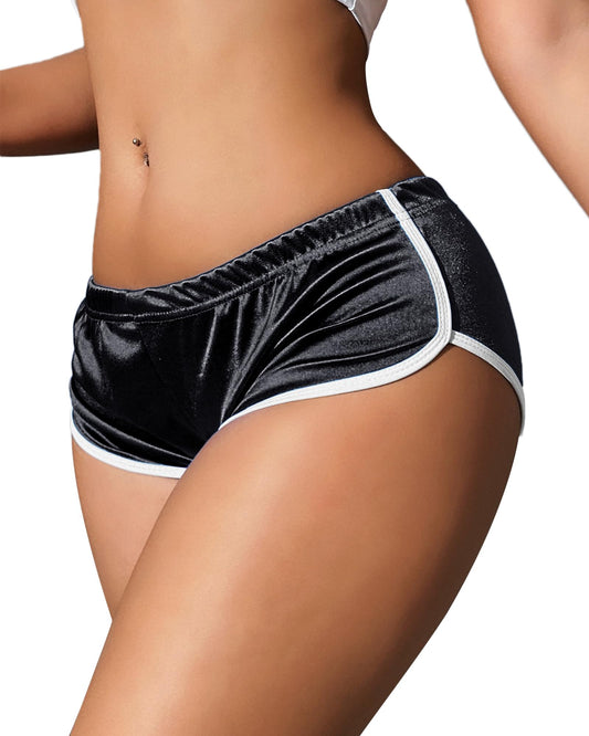 Hot Pants Shorts Booty Shorts Sports High Cut Yoga Gym Running Slimming Fitness Activewear Butt Lifting Rave Bottoms (US, Alpha, Small, Regular, Regular, Black)