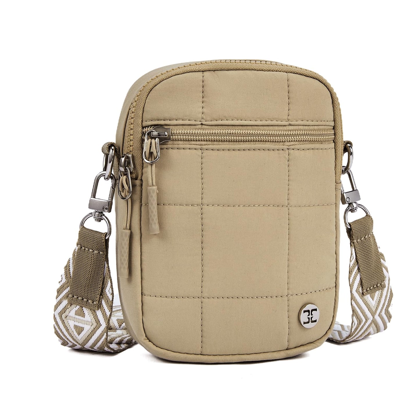 Telena Puffer Small Crossbody Bags for Women Cell Phone Purse Crossbody Bag Khaki