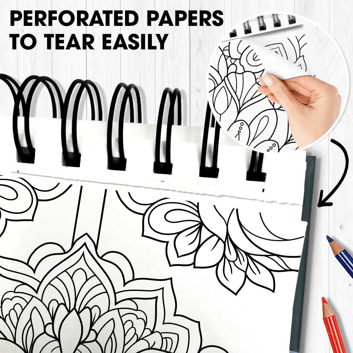 SOUTHERN LOTUS Relaxing Mandalas Coloring Book Spiral Bound for Adults Mindfulness and Relaxing