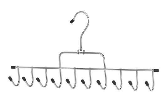 Whitmor 10 Hook Accessory Hanger, Chrome & Black