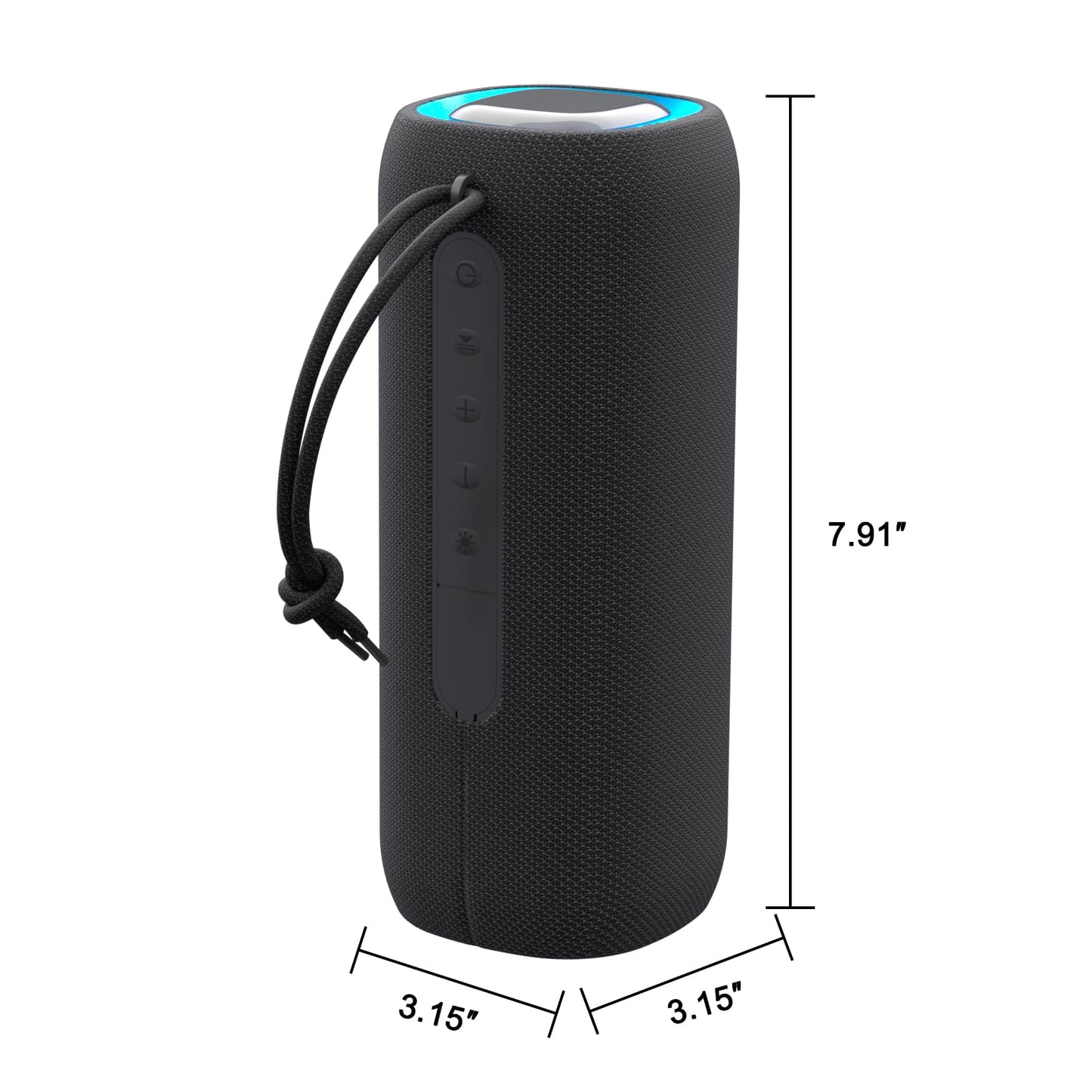 PEICHENG Bluetooth Speaker, Portable Wireless Clear Loud Stereo Sound IPX5 Waterproof with RGB Lights BT5.3 Long Playtime TWS Pairing,for Home Party Outdoor Beach,Great Gift Choice (Black)