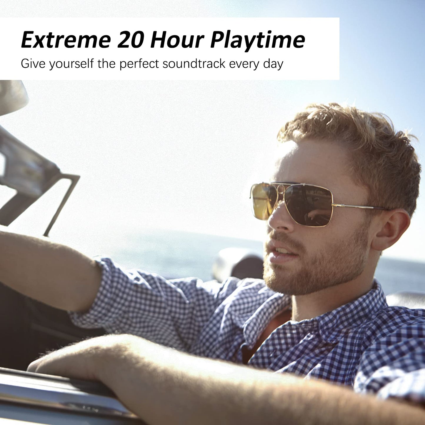 Hands Free Cell Phone Car Kit, Bluetooth 5.0 in Car Speakerphone with Visor Clip, Siri Google Voice Command Support,Built in Mic, Support 2 Phones Connected, Bluetooth Speaker for Safe Driving