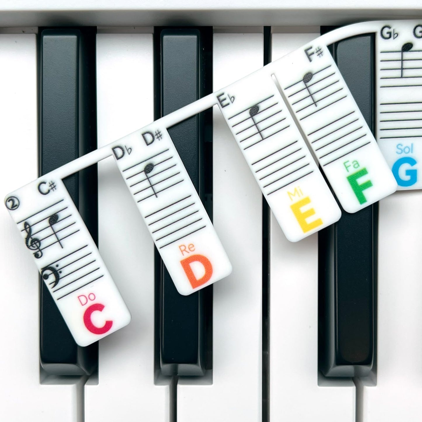 BEATBIT Piano Note Strips with Solfege (Do Re Mi…), Fit 61/54/49 Key Piano Learning, Removable Piano Keyboard Stickers