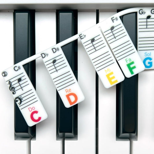 BEATBIT Piano Note Strips with Solfege (Do Re Mi…), Fit 61/54/49 Key Piano Learning, Removable Piano Keyboard Stickers