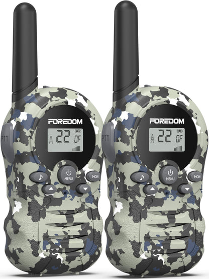 Walkie Talkies for Kids, Kids Walkie Talkies 3 Pack Long Range for Boys & Girls, 3 to 12 Year Old Birthday Cool Army Gifts, 22 Channels 2 Way Radio, Toys for Camping, Camo Pink&Green&Blue