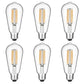 Gozelux Vintage LED Edison Bulbs 6W, Equivalent 60W Incandescent, Warm White 2700K, ST58 Antique LED Filament Bulbs with 90+ CRI, E26 Medium Base,Dimmable, Clear Glass, Pack of 6