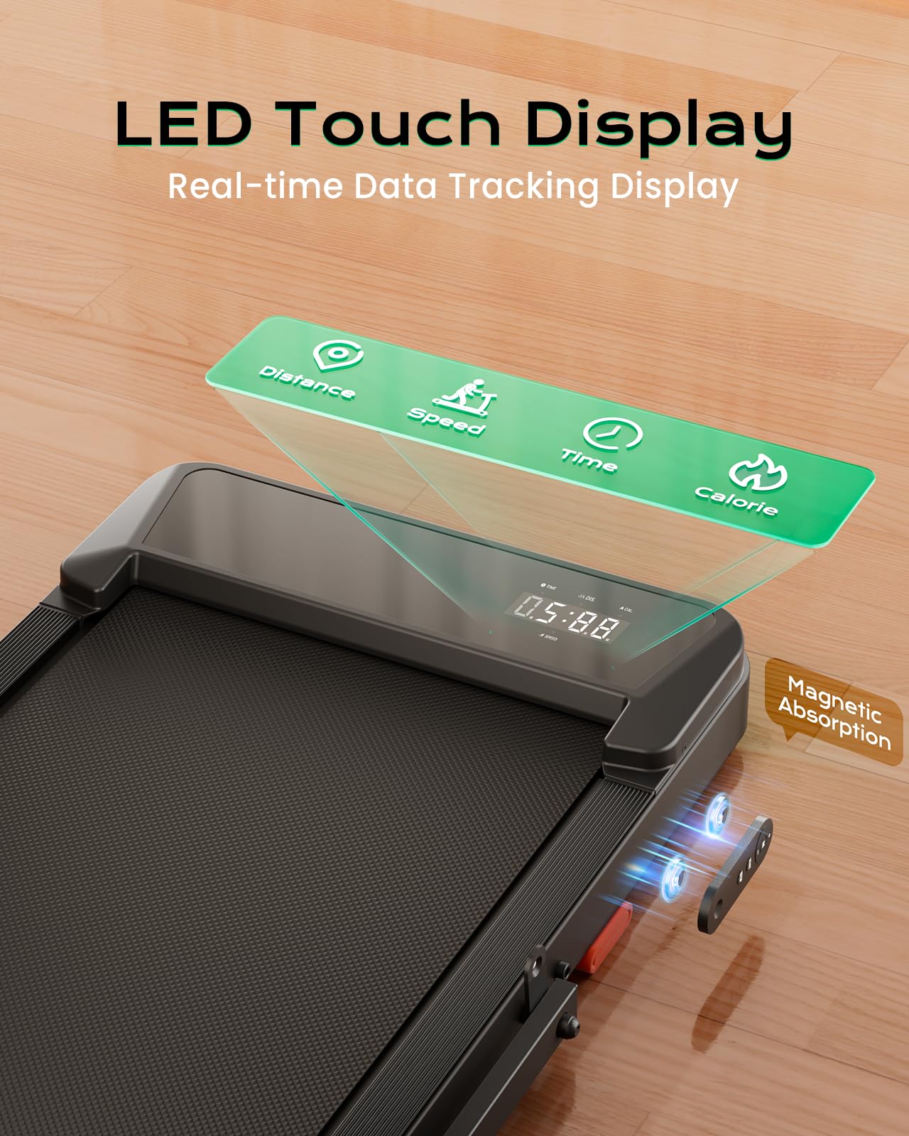 TREAFLOW Walking pad with Incline, Treadmill for Home, 2.5HP Under Desk Walking Pad, Folding Treadmill 2 in 1 with Remote Control