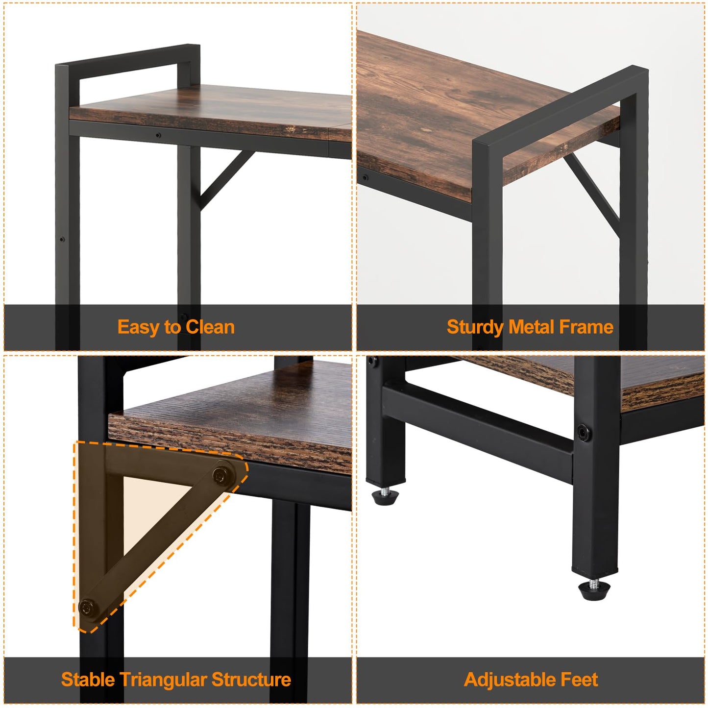 Livofloral Narrow Console Table, Small Entryway Table with 2 Support Bar, Thin Sofa Table, Small Couch Table, Display Table, Side Table for Living Room, Hallway, Bedroom, Rustic Brown