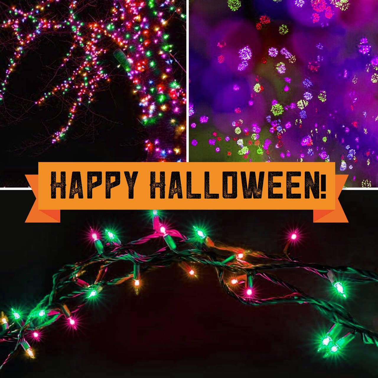 JUSTPRO 100LIGHTS Orange Purple and Green Extra-Bright with End Connectors Halloween Decorative Lights 5.98m UL Certified Mini String Light Set Waterproof for Halloween Home Garden Tree Party Patio