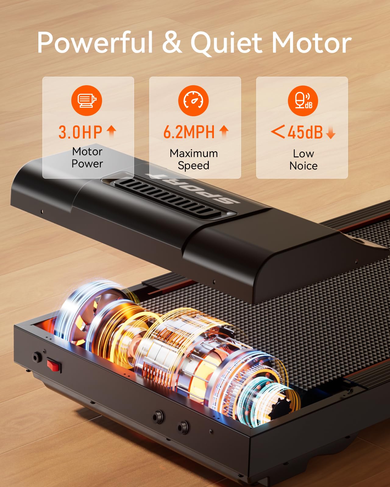 Treadmills for Home, 0-15% Auto Incline, 3.0HP Folding Treadmills for Running Walking with 300 LBS Weight Capacity, Bluetooth & Heart Rate Sensors, Hydraulic Folding