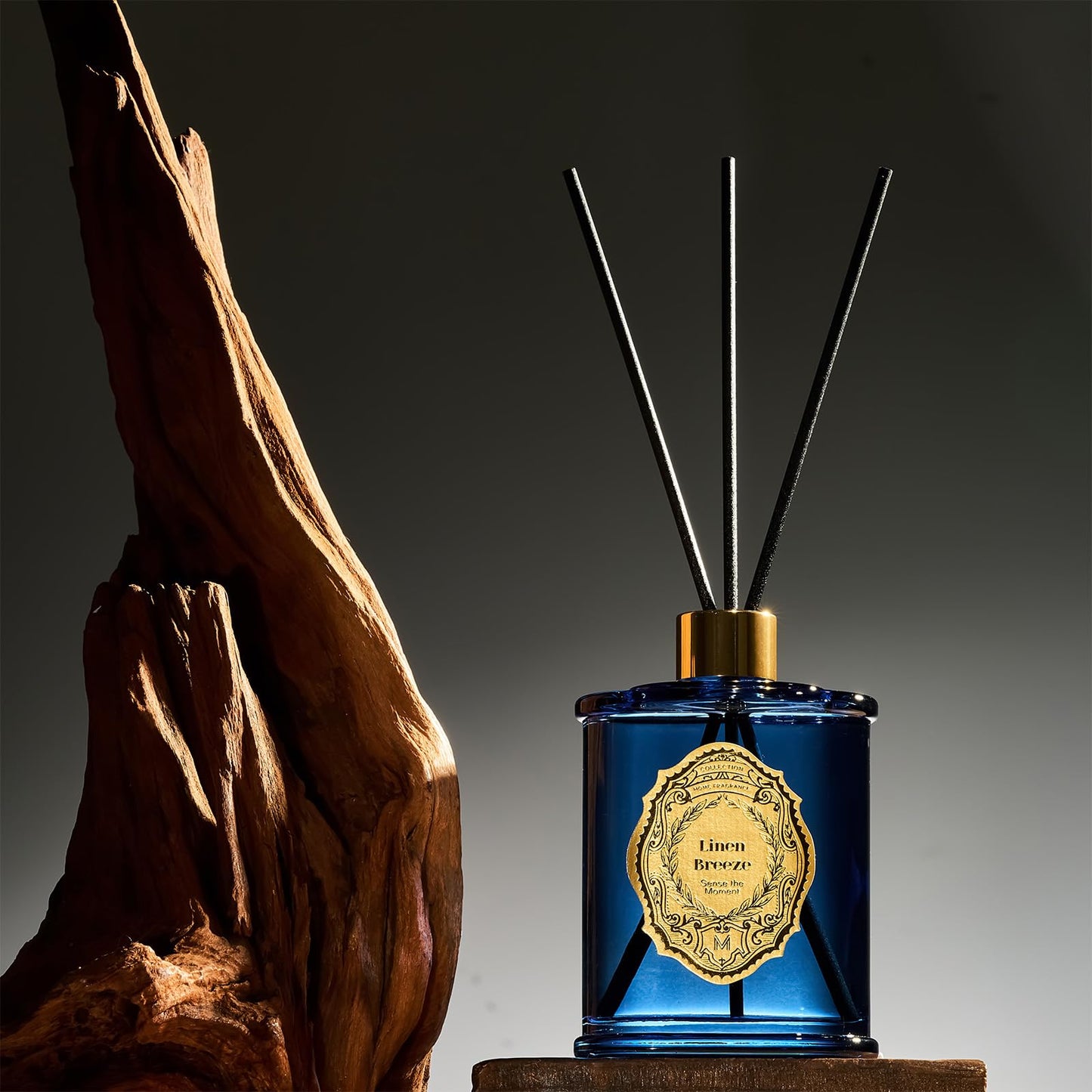 M&SENSE 8.4 oz Large Reed Diffuser for Home | Linen Breeze Scent Oil Diffuser with Sticks | Bedroom Bathroom Living Room Decor