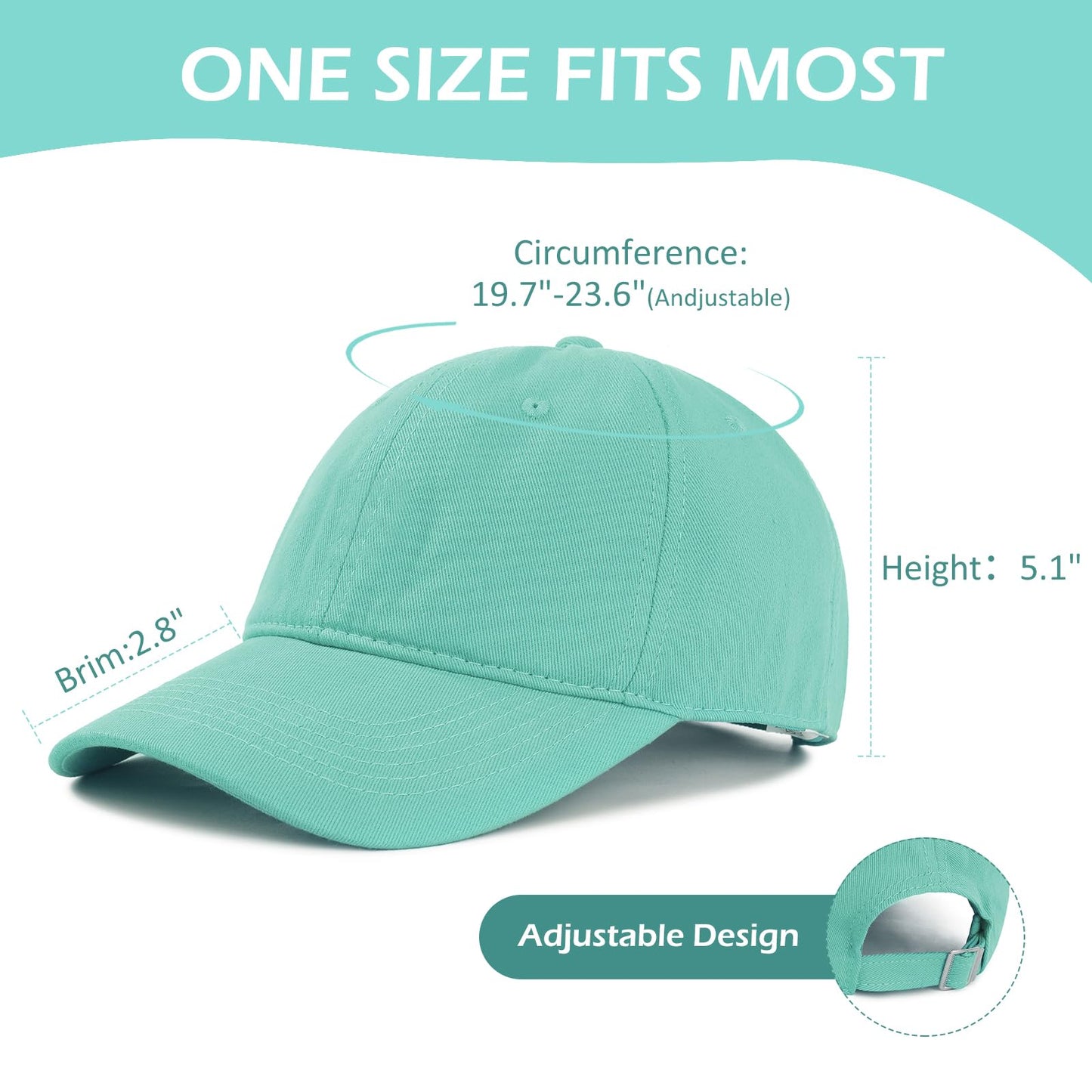 Black Dad Hat Baseball Caps for Men Trucker Adjustable Ponytail Golf Tennis Black Papa Hats Gifts for Dad