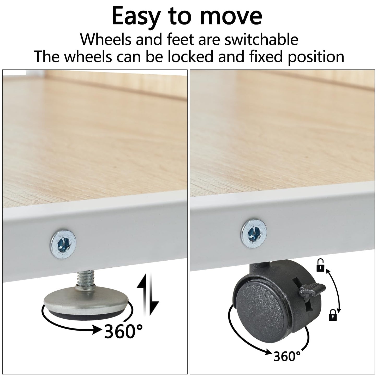 IBUYKE Under Desk Printer Stand,2 Tier Printer Cart for Printer,Mobile Home Desktop Organizer Shelf with 4 Wheels,for Printer, Fax, Home Office Use，Rustic Brown UTLJ007R